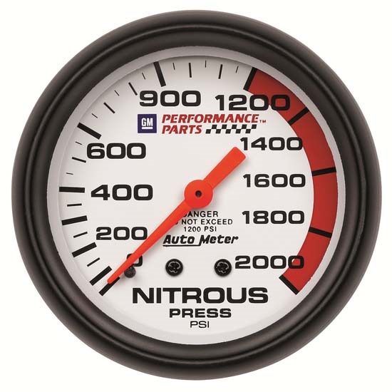 Auto Meter 5828-00407 GM White Mechanical Nitrous Pressure Gauge