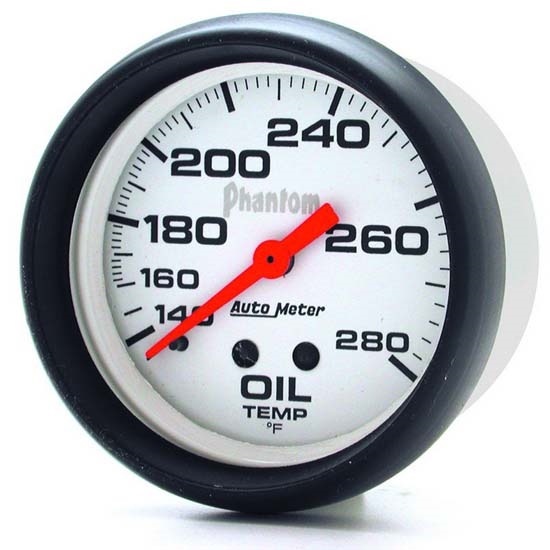 Auto Meter 5841 Phantom Mechanical Oil Temperature Gauge, 2-5/8 Inch