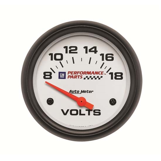 Auto Meter 5891-00407 GM White Air-Core Voltmeter Gauge, 2-5/8 Inch