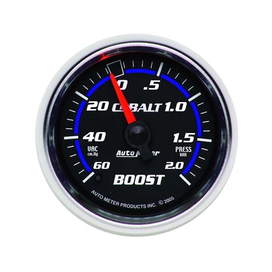 Auto Meter 6103-M Cobalt Mechanical Boost/Vacuum Gauge, 2-1/16 Inch