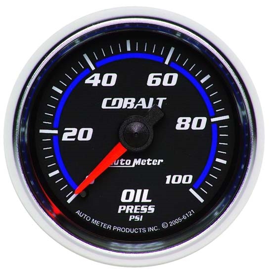 AutoMeter 6121 Cobalt Mechanical Oil Press. Gauge, 2-1/16 Inch