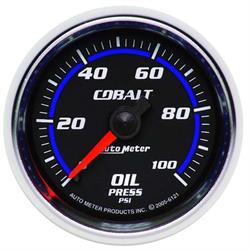 AutoMeter 6121 Cobalt Mechanical Oil Press. Gauge, 2-1/16 Inch