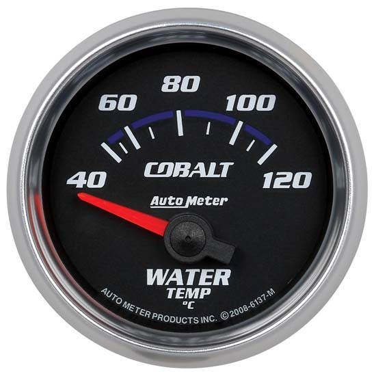 Auto Meter 6137-M Cobalt Air-Core Water Temperature Gauge, 2-1/16 Inch