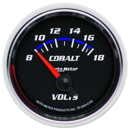 Auto Meter 6192 Cobalt Air-Core Voltmeter Gauge, 2-1/16 Inch
