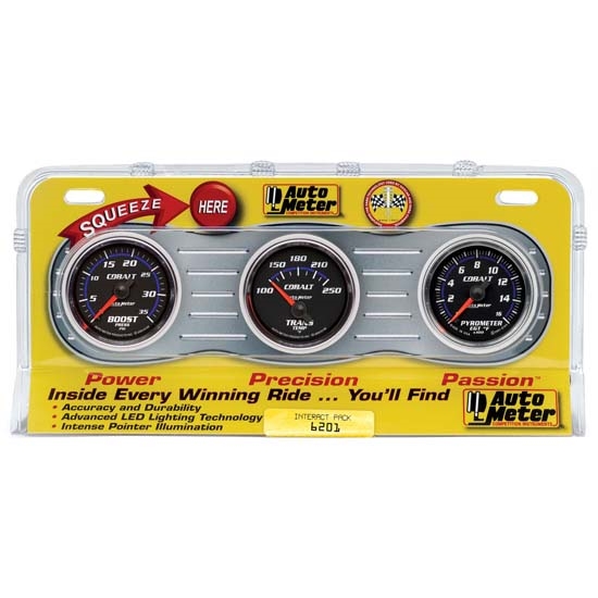 Auto Meter 6201 Cobalt Interact Pack Diesel Gauge Set, EGT/Boost/Temp