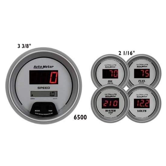 Auto Meter 6500 Ultra-Lite Digital Digital 5 Piece Gauge Set