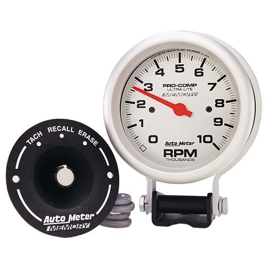 Auto Meter 6604 Ultra-Lite Air-Core Pedestal Tach, 10k RPM, 3-3/4 Inch