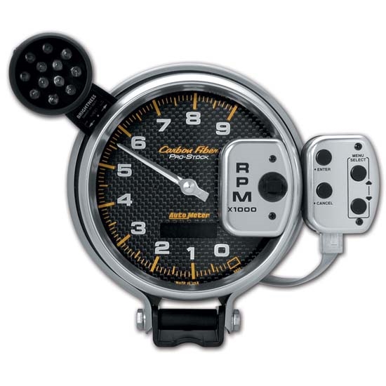 Auto Meter 6835 Carbon Fiber Air-Core Pedestal Tachometer Gauge