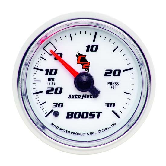 Auto Meter 7103 C2 Mechanical Boost/Vacuum Gauge, 2-1/16 Inch
