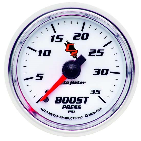 Auto Meter 7104 C2 Mechanical Boost Gauge, 2-1/16 Inch, 0-35 PSI