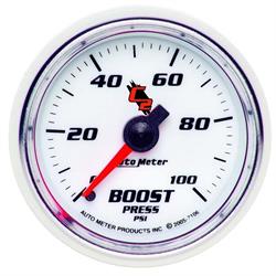 AutoMeter 7106 C2 Mechanical Boost Gauge, 2-1/16 Inch, 0-100 PSI