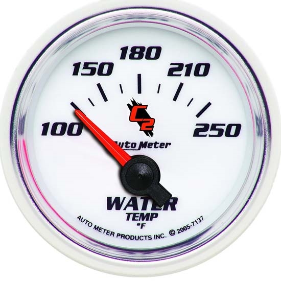 Auto Meter 7137 C2 Air-Core Water Temperature Gauge, 2-1/16 Inch