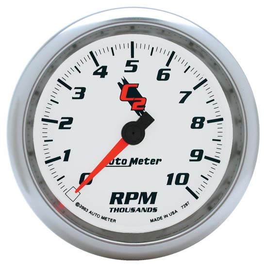 Auto Meter 7297 C2 Air-Core In-Dash Tachometer Gauge, 3-3/8 Inch