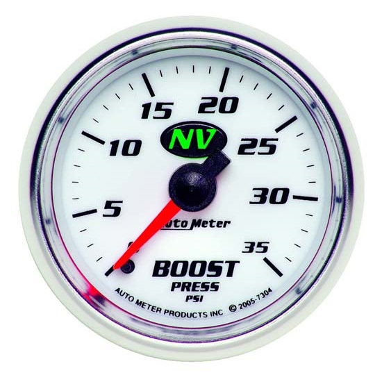 Auto Meter 7304 NV Mechanical Boost Gauge, 35 PSI, 2-1/16 Inch