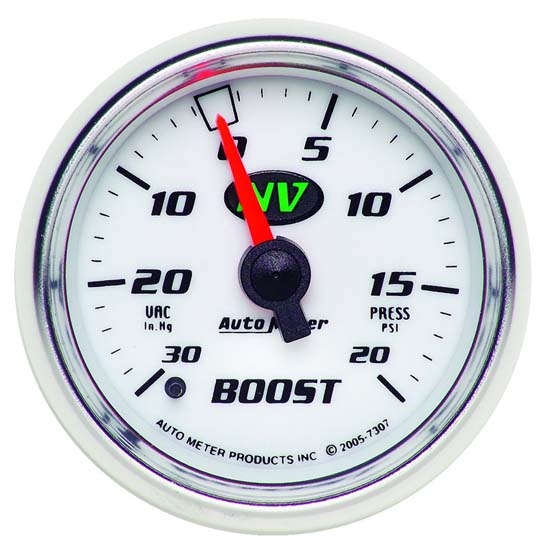 Auto Meter 7307 NV Mechanical Boost/Vacuum Gauge, 2-1/16 Inch