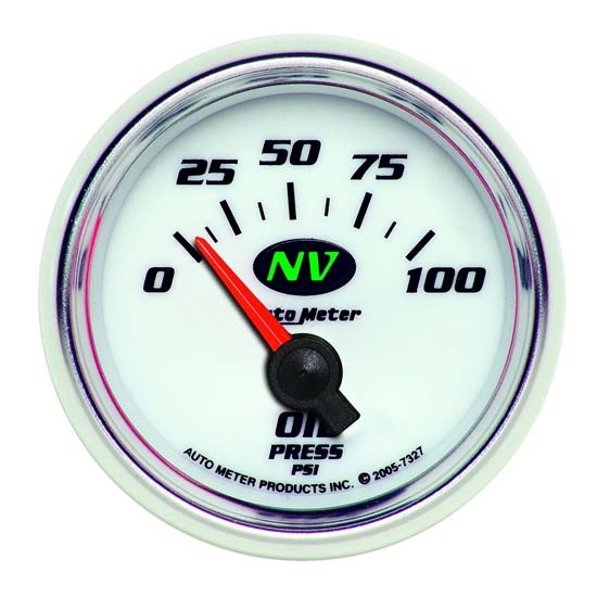 Auto Meter 7327 NV Air-Core Oil Pressure Gauge, 2-1/16 Inch