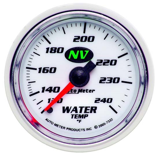 Auto Meter 7332 NV Mechanical Water Temperature Gauge, 2-1/16 Inch