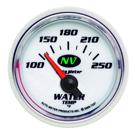 Auto Meter 7337 NV Air-Core Water Temperature Gauge, 2-1/16 Inch