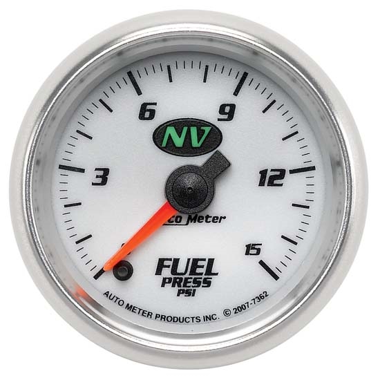 Auto Meter 7362 NV Digital Stepper Motor Fuel Pressure Gauge, 15 PSI