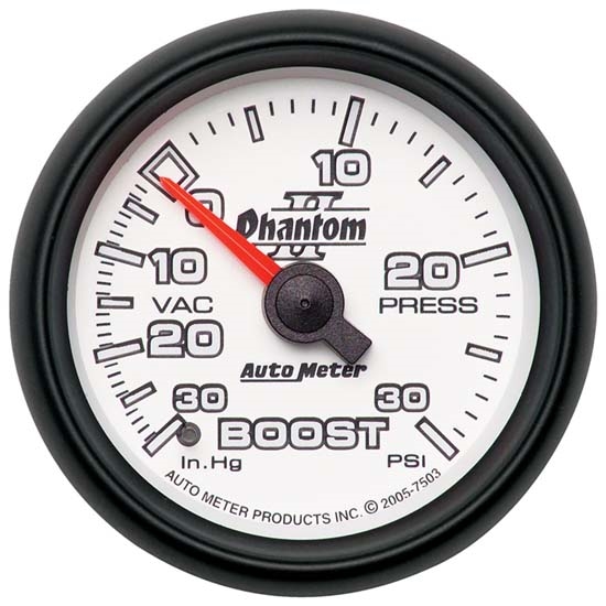 Auto Meter 7503 Phantom II Mechanical Boost/Vacuum Gauge, 2-1/16 Inch