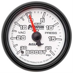 AutoMeter 7507 Phantom II Mechanical Boost/Vacuum Gauge, 2-1/16