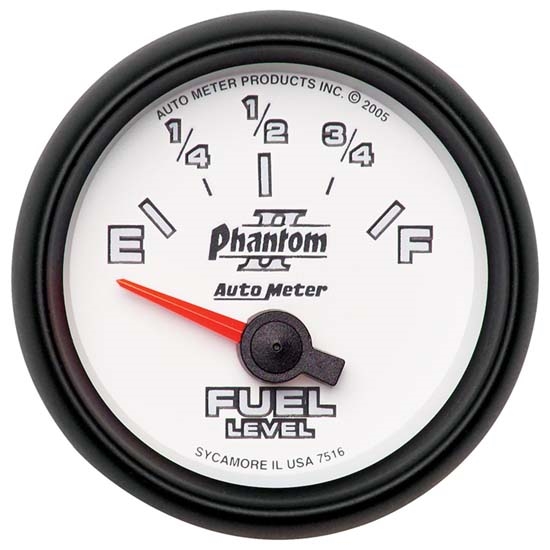 Auto Meter 7516 Phantom II Air-Core Fuel Level Gauge, 2-1/16 Inch