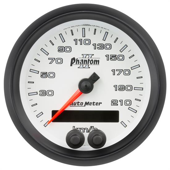Auto Meter 7580-M Phantom II Speedometer, 3-3/8, 0-225 KM/H, Flat Lens