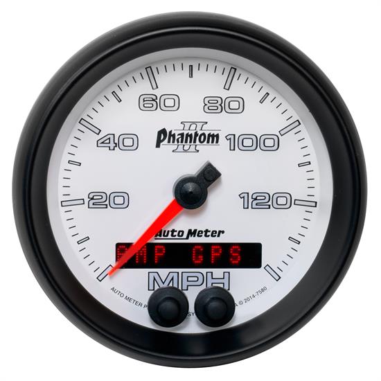 Auto Meter 7580 Phantom II Speedometer, 3-3/8, 0-140 MPH, Flat Lens