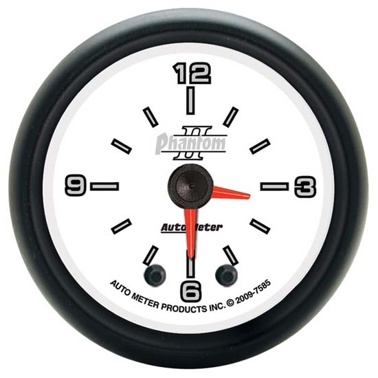 Auto Meter 7585 Phantom II Digital Stepper Motor Clock Gauge