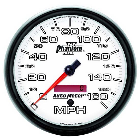 Auto Meter 7589 Phantom II Air-Core Speedometer, 160 MPH, 5 Inch