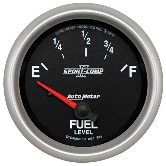 Auto Meter 7614 Sport-Comp II Air-Core Fuel Level Gauge, 2-5/8 Inch
