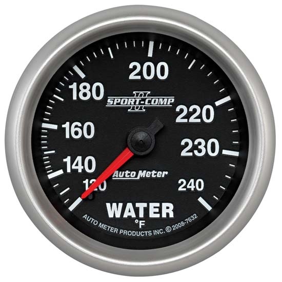 Auto Meter 7632 Sport-Comp II Mechanical Water Temperature Gauge