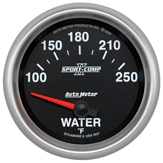 Auto Meter 7637 Sport-Comp II Air-Core Water Temperature Gauge