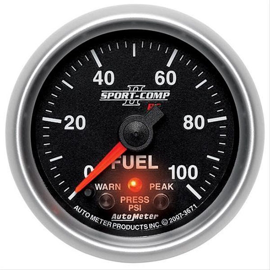 Auto Meter 7663 Sport-Comp II Digital Stepper Motor Fuel Press Gauge