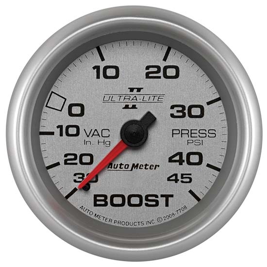 Auto Meter 7708 Ultra-Lite II Mechanical Boost/Vacuum Gauge