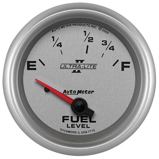 Auto Meter 7715 Ultra-Lite II Air-Core Fuel Level Gauge, 2-5/8 Inch