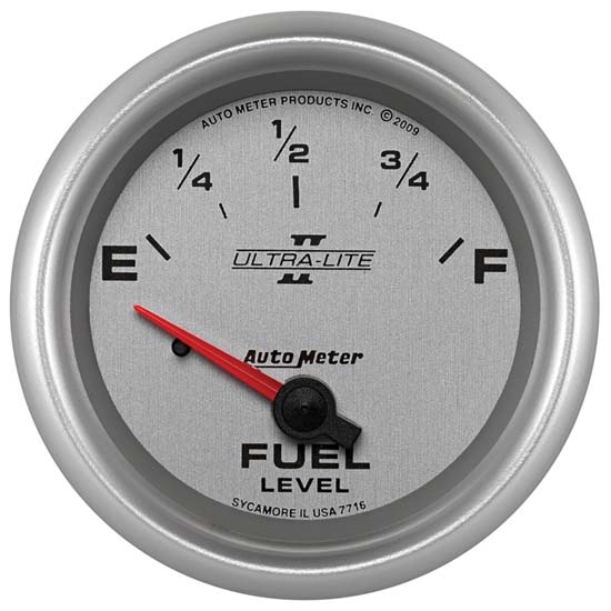 Auto Meter 7716 Ultra-Lite II Air-Core Fuel Level Gauge, 2-5/8 Inch