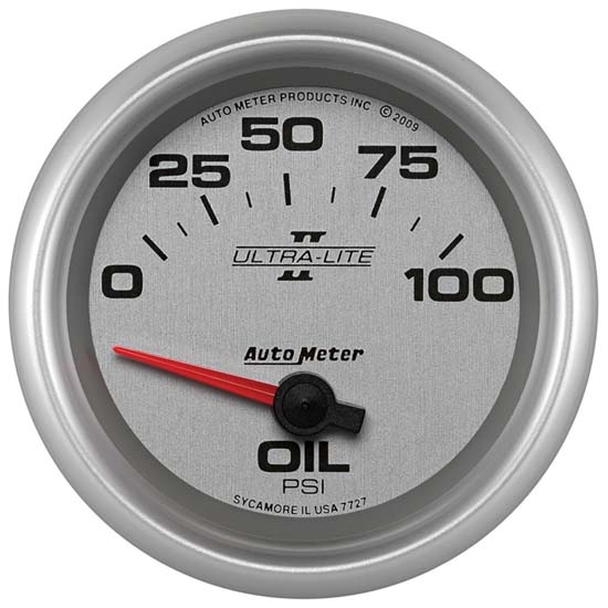 Auto Meter 7727 Ultra-Lite II Air-Core Oil Pressure Gauge, 2-5/8 Inch
