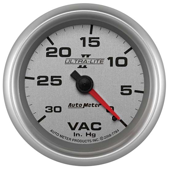 Auto Meter 7784 Ultra-Lite II Mechanical Vacuum Gauge, 2-5/8 Inch