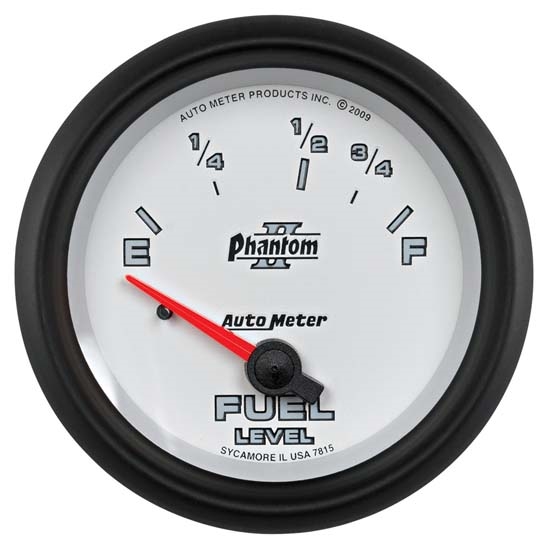 AutoMeter 7815 Phantom II Air-Core Fuel Level Gauge, 2-5/8 Inch