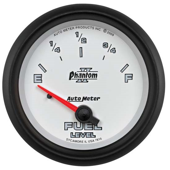 Auto Meter 7816 Phantom II Air-Core Fuel Level Gauge, 2-5/8 Inch
