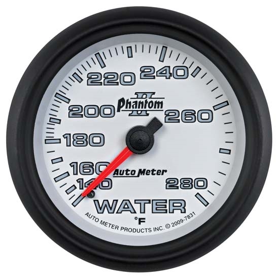 Auto Meter 7831 Phantom II Mechanical Water Temp Gauge, 2-5/8 Inch