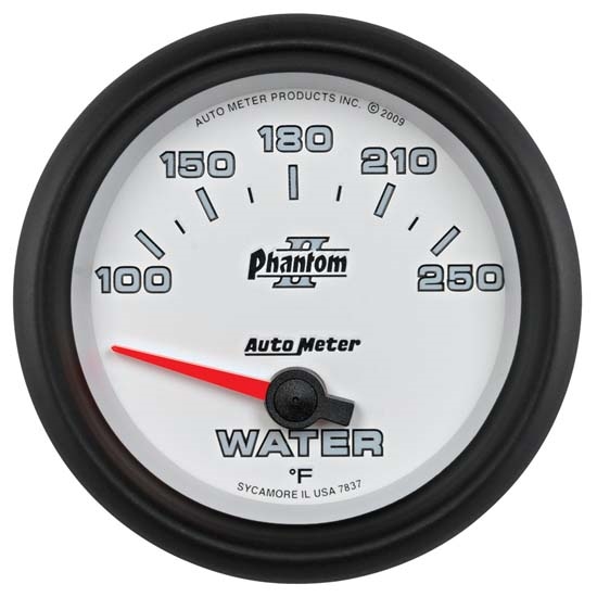 Auto Meter 7837 Phantom II Air-Core Water Temp Gauge, 2-5/8 Inch