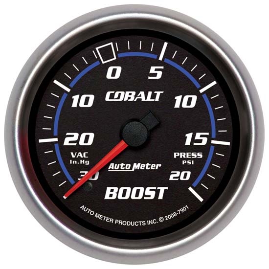Auto Meter 7901 Cobalt Mechanical Boost/Vacuum Gauge, 2-5/8 Inch