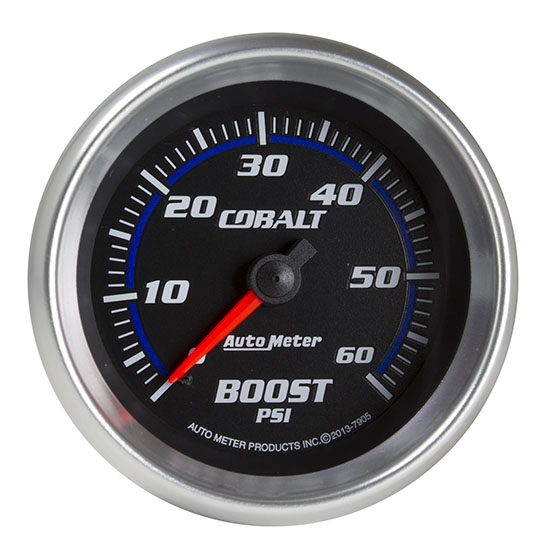 Auto Meter 7905 Cobalt Mechanical Boost Gauge, 2-5/8 Inch, 60 PSI
