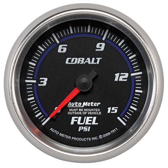 Auto Meter 7911 Cobalt Mechanical Fuel Pressure Gauge, 2-5/8 Inch