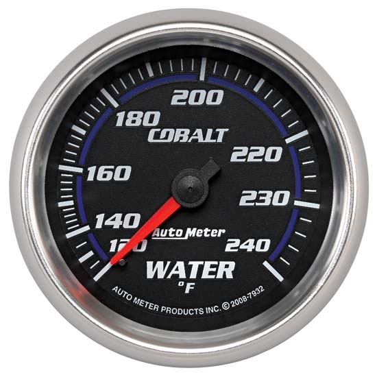 Auto Meter 7932 Cobalt Mechanical Water Temperature Gauge, 2-5/8 Inch