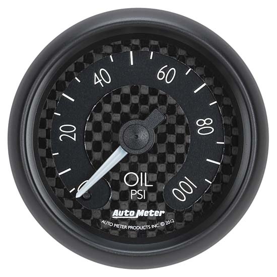 Auto Meter 8021 GT Mechanical Oil Pressure Gauge, 2-1/16 Inch, 100 PSI