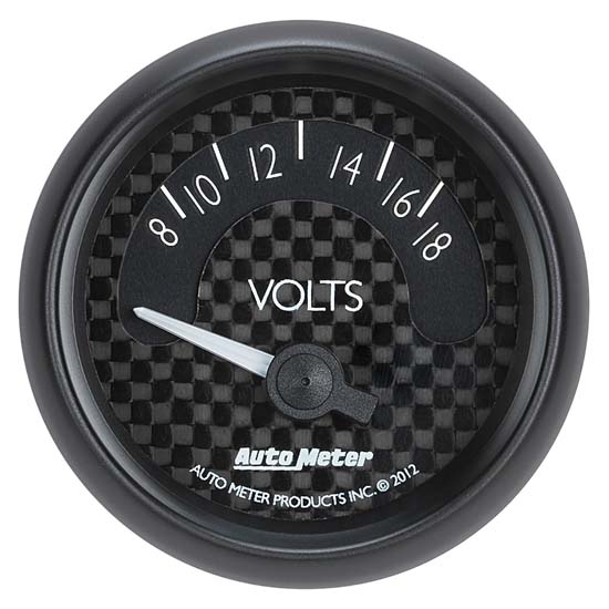 Auto Meter 8092 GT Air-Core Voltmeter Gauge, 2-1/16 Inch, 18V