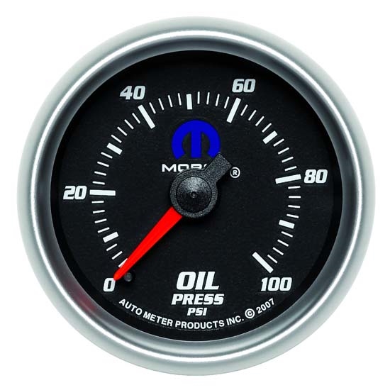 Auto Meter 880014 Mopar Mechanical Oil Pressure Gauge, 2-1/16 Inch
